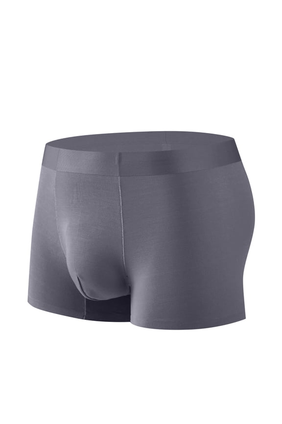 Summer Boxer Briefs Mens Solid Color Comfort Underpants Elasticity Comfortable Motion Ventilation Briefs Dark Gray Size L