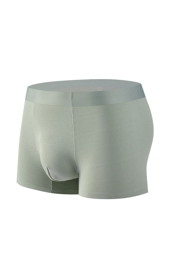 Summer Boxer Briefs Mens Solid Color Comfort Underpants Elasticity Comfortable Motion Ventilation Briefs Green Size 2XL