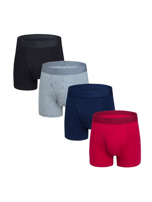 Summer Boxer Briefs Mens Solid Color Comfort Underpants Motion Ventilation Briefs Wine Size S