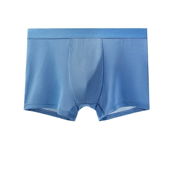 WAVSUF Summer Boxer Briefs Mens Solid Color Comfort Underpants Ventilation Briefs Sky Blue Size 5XL