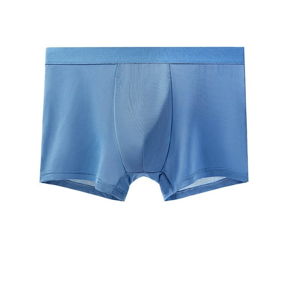 WAVSUF Summer Boxer Briefs Mens Solid Color Comfort Underpants Ventilation Briefs Sky Blue Size 5XL
