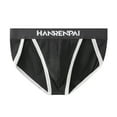 thumbnail image 1 of WAVSUF Summer Briefs Mens Solid Color Comfort Underpants Comfortable Ventilation Briefs Black Size M, 1 of 3