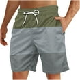 thumbnail image 1 of WAVSUF Summer Drawstring Short Pants Mens Elasticity Shorts Army Green Size 3XL, 1 of 4