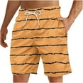thumbnail image 1 of WAVSUF Summer Drawstring Short Pants Mens Elasticity Shorts Stripe Orange Size S, 1 of 4