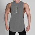 thumbnail image 1 of WAVSUF Summer Men Quick Dry Undershirts Tank Muscle Gym Vest for Mens Sports Tank Tops Printed Round Neck Sleeveles Pullover Dark Gray Size 2XL, 1 of 7
