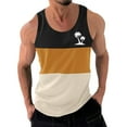 thumbnail image 1 of WAVSUF Summer Men Quick Dry Undershirts Tank Muscle Gym Vest for Mens Sports Tank Tops Printed Round Neck Tops Sleeveles Pullover Gold Size L, 1 of 4