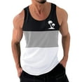 thumbnail image 1 of WAVSUF Summer Men Quick Dry Undershirts Tank Muscle Gym Vest for Mens Sports Tank Tops Printed Round Neck Tops Sleeveles Pullover Gray Size L, 1 of 4