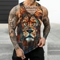 thumbnail image 1 of WAVSUF Summer Men Quick Dry Undershirts Tank Muscle Gym Vest for Mens Sports Tank Tops Printed Round Neck Tops Sleeveles Pullover Orange Size 3XL, 1 of 7