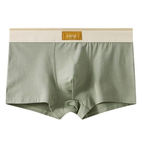 WAVSUF Summer Mens Quick Drying Comfort Boxer Briefs for Men Solid Color Underpants Comfortable Ventilation Briefs Green Size 4XL