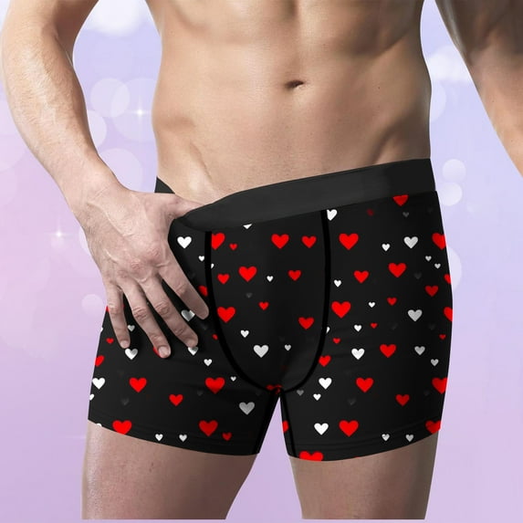 WAVSUF Summer Mens Quick Drying Comfort Boxer Briefs for Men Solid Color Underpants Elasticity Comfortable Briefs Black Size L