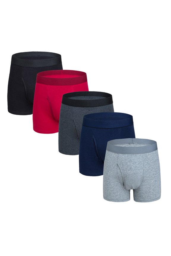 Summer Mens Quick Drying Comfort Boxer Briefs for Men Solid Color Underpants Motion Ventilation Briefs Dark Gray Size S