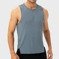 thumbnail image 1 of WAVSUF Summer Solid Color Tank Tops for Men Bodybuilding Sleeveles Vest Pullover Sky Blue Size 2XL, 1 of 6