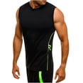 thumbnail image 1 of WAVSUF Summer Solid Color Tank Tops for Men Bodybuilding Sleeveles Vest T-Shirt Tight Pullover Black Size M, 1 of 5