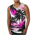 thumbnail image 1 of WAVSUF Summer Sports Tank Tops for Mens Quick Dry Vest Muscle Gym Undershirts Tank Printed Round Neck Tops Hawaiian shirt Sleeveles Pullover Hot Pink Size XL, 1 of 4