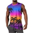 thumbnail image 1 of WAVSUF Summer Sports Tank Tops for Mens Quick Dry Vest Muscle Gym Undershirts Tank Printed Round Neck Tops Hawaiian shirt Sleeveles Pullover Pink Size L, 1 of 4