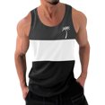 thumbnail image 1 of WAVSUF Summer Sports Tank Tops for Mens Quick Dry Vest Muscle Gym Undershirts Tank Printed Round Neck Tops Sleeveles Pullover Dark Gray Size M, 1 of 3