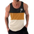 thumbnail image 1 of WAVSUF Summer Sports Tank Tops for Mens Quick Dry Vest Muscle Gym Undershirts Tank Printed Round Neck Tops Sleeveles Pullover Gold Size L, 1 of 3