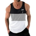 thumbnail image 1 of WAVSUF Summer Sports Tank Tops for Mens Quick Dry Vest Muscle Gym Undershirts Tank Printed Round Neck Tops Sleeveles Pullover Gray Size M, 1 of 3