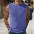 thumbnail image 1 of WAVSUF Summer Sports Sleeveles Vest for Mens Solid Color Quick Dry Tank Tops Round Neck Cotton Pullover Purple Size L, 1 of 6