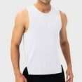 thumbnail image 1 of WAVSUF Tall Big Mens Bodybuilding Sleeveles Solid Color Tank Tops Pullover White Size M, 1 of 6