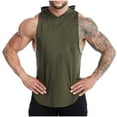 thumbnail image 1 of WAVSUF Tall Big Mens Bodybuilding Sleeveles Solid Color Tank Tops T-Shirt Pullover Green Size M, 1 of 8