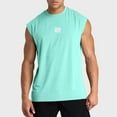 thumbnail image 1 of WAVSUF Tall Big Mens Bodybuilding Sleeveles Solid Color Tank Tops T-Shirt Pullover Light Blue Size XL, 1 of 6