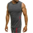 thumbnail image 1 of WAVSUF Tall Big Mens Bodybuilding Sleeveles Solid Color Tank Tops T-Shirt Tight Pullover Dark Gray Size M, 1 of 5