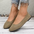 thumbnail image 1 of WAVSUF Trendy Flats For Women, Pointed Toe Slip On Soft Sole Wide Width Shoes Khaki 7, 1 of 9
