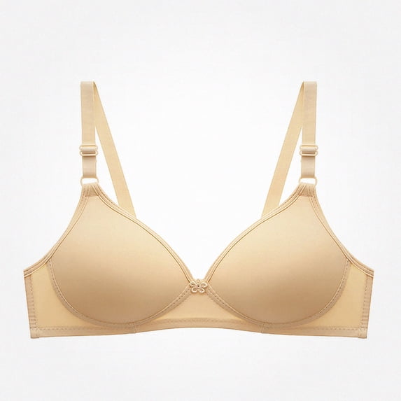 WAVSUF Wireless Bras for Women's Gathered Balconette Two Buckle Casual ...