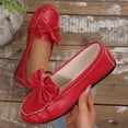 thumbnail image 1 of WAVSUF Women's Ballet Flats, Versatile Bow Slip On Soft Sole Comfort Shoes for Work Office Red 5.5, 1 of 9
