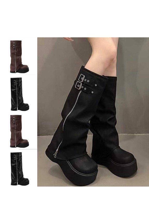 Women's Boots Square Toe Arch Support Anti Slip Winter Chunky Mid Calf Boots Red 6.5