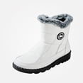 thumbnail image 1 of WAVSUF Women's Flat Wide Width Boots Round Toe Anti Slip Warm Soft Sole Winter Daily Snow Boots White Size 6.5, 1 of 5