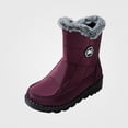 thumbnail image 1 of WAVSUF Women's Flat Wide Width Boots Round Toe Anti Slip Warm Soft Sole Winter Daily Snow Boots Wine Size 5.5, 1 of 5