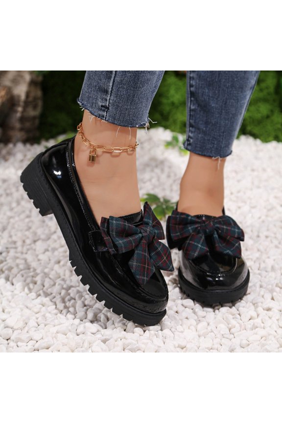 Women's Lug Sole Loafers, Spring And Summer Soft Sole Casual Trendy Breathable Dress Shoes Black 9