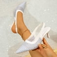 thumbnail image 1 of WAVSUF Women’s Slingback Kitten Heel Pumps, Pointy Toe Adjustable Strap Low Shallow Classic Office Dress Shoes Beige 7, 1 of 9