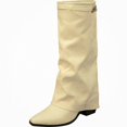 thumbnail image 1 of WAVSUF Women's Suede Mid Calf Boots Pointed Toe Plus Size Wide Width Fall Daily Casual Boots Beige Size 5.5, 1 of 9