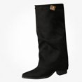 thumbnail image 1 of WAVSUF Women's Suede Mid Calf Boots Pointed Toe Plus Size Wide Width Fall Daily Casual Boots Black Size 5.5, 1 of 9