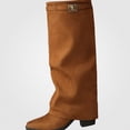 thumbnail image 1 of WAVSUF Women's Suede Mid Calf Boots Pointed Toe Plus Size Wide Width Fall Daily Casual Boots Brown Size 8, 1 of 9
