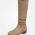 thumbnail image 1 of WAVSUF Women's Suede Mid Calf Boots Soft Sole Comfort Round Toe Wide Width Fall Chunky Plus Size Boots Brown 6, 1 of 9