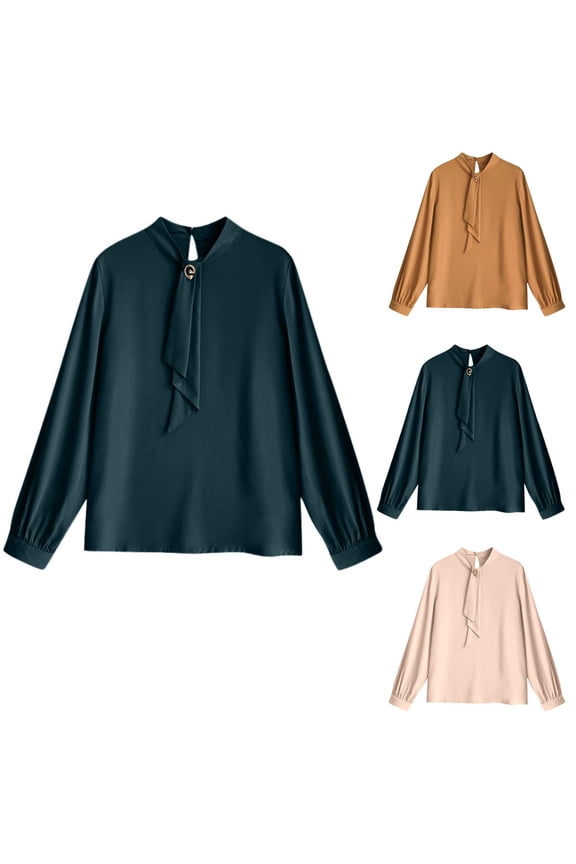 Womens Puff Sleeve Top Round Neck Loose Fit Long Relaxed Sleeve Winter Casual Trendy Blouse Beige XXL