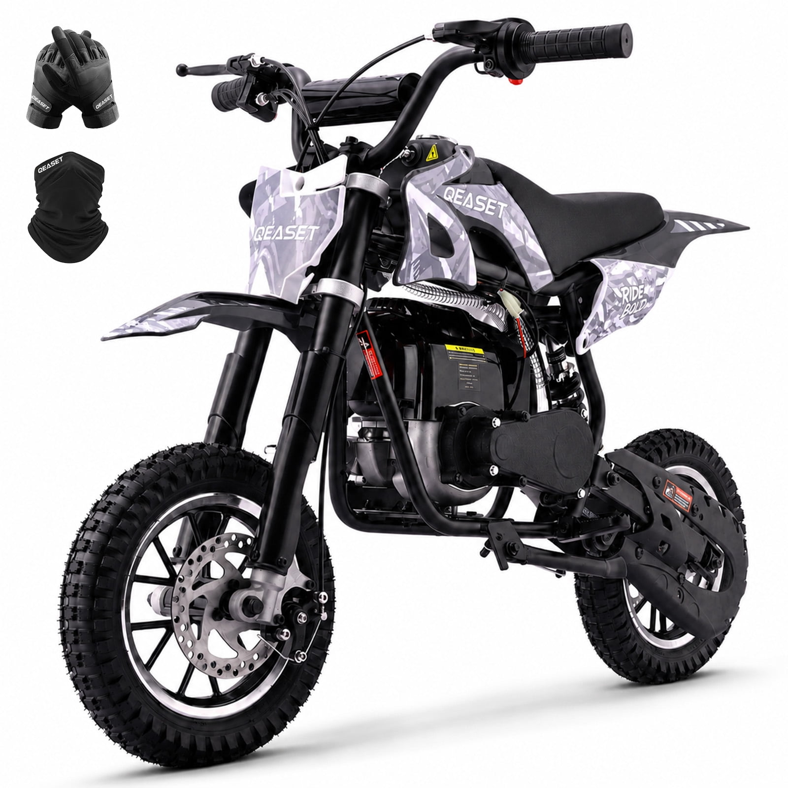 QEASET 39CC Dirt Bike, Mini Bike 4-Stroke Gas Powered off Road with Max Speed 20MPH, Pull Start
