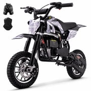 QEASET 39CC Dirt Bike, Mini Bike 4-Stroke Gas Powered off Road with Max Speed 20MPH, Pull Start