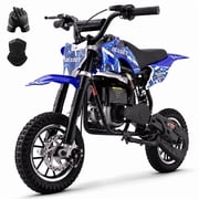 QEASET 39CC Dirt Bike, Mini Bike 4-Stroke Gas Powered off Road with Max Speed 20MPH, Pull Start
