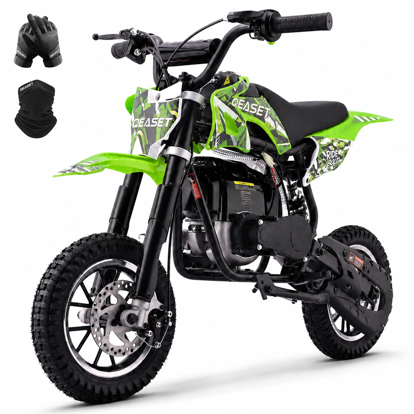 QEASET 39CC Dirt Bike, Mini Bike 4-Stroke Gas Powered off Road with Max Speed 20MPH, Pull Start