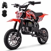 QEASET 39CC Dirt Bike, Gas Powered Mini Bike, Red