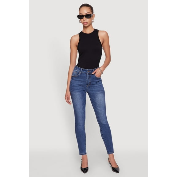 Womens WAX Push Up High Rise Skinny Jeans