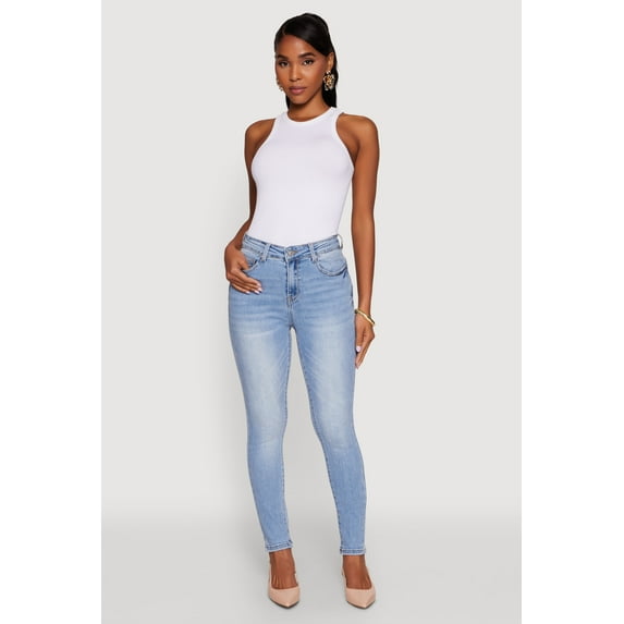 Womens WAX Push Up High Rise Skinny Jeans