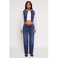 thumbnail image 1 of Womens WAX Distressed Hooded Jean Jacket, 1 of 4
