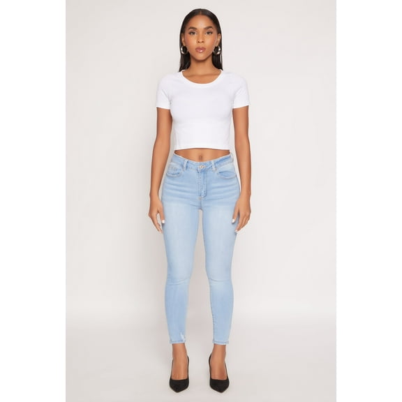 Womens WAX Frayed Detail Skinny Jeans