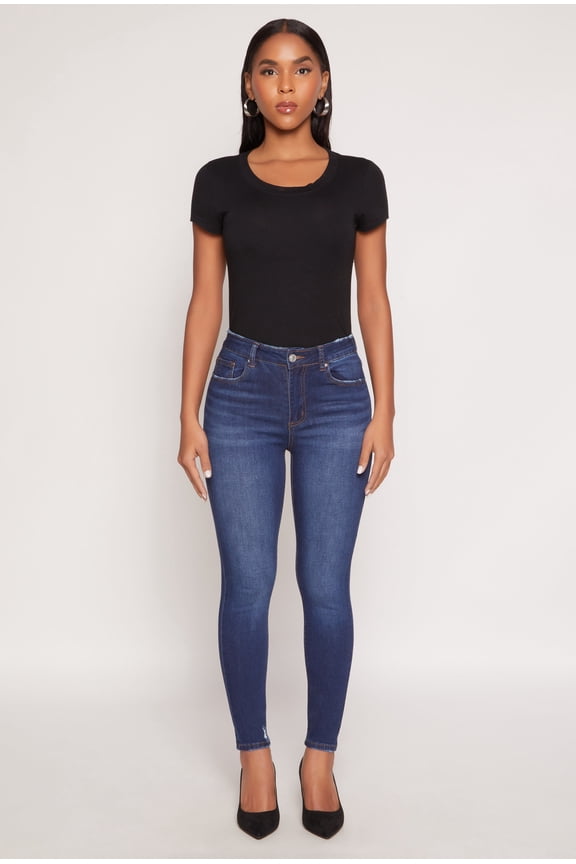Womens WAX Frayed Detail Skinny Jeans